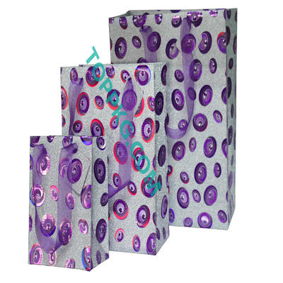 Special glitter paper gift bag shopping bag custom bag-Custom size and  color with PP rope