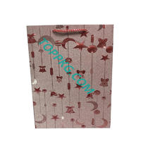 glitter design paper bag with PP handle customised party paper bag
