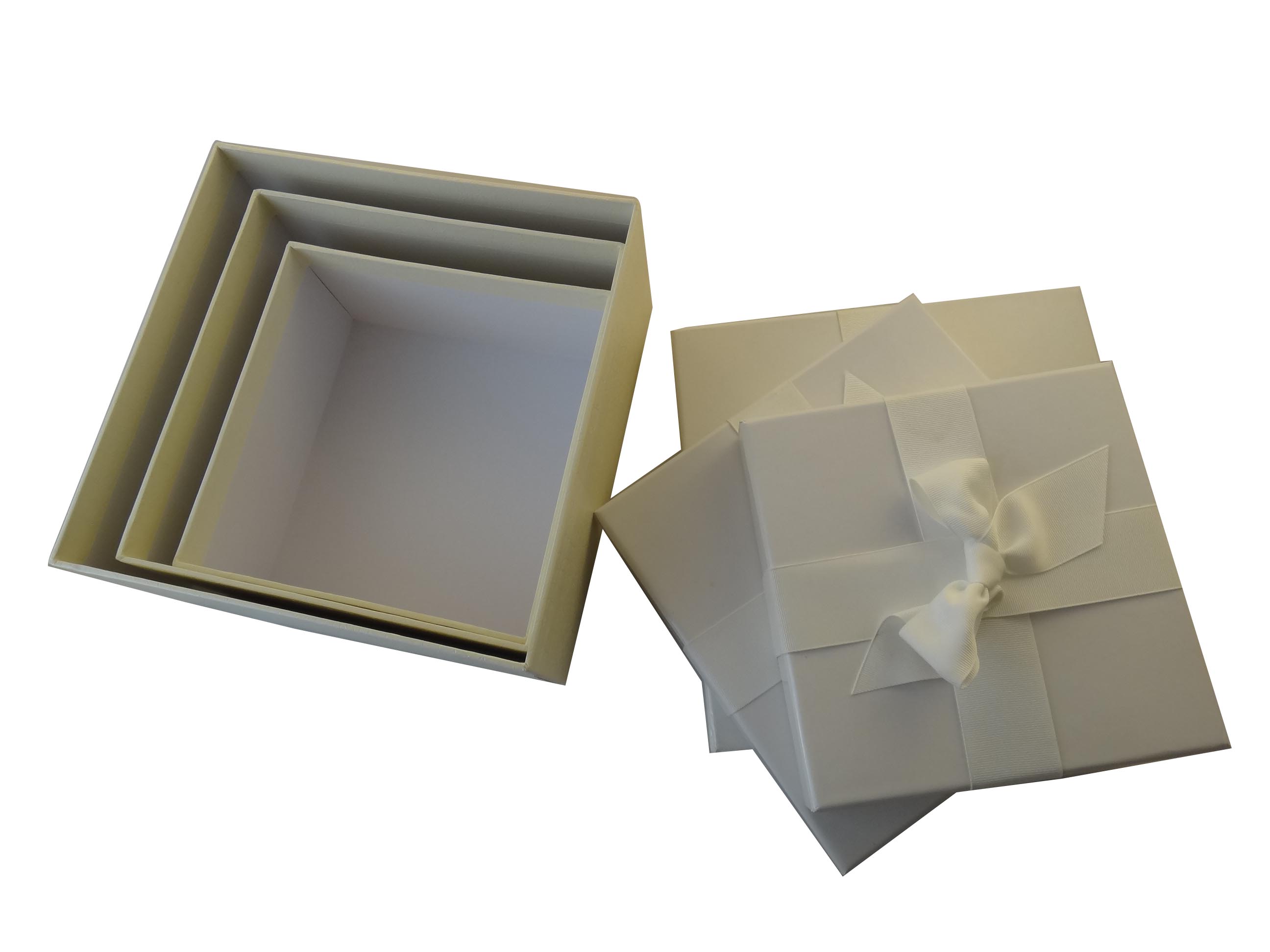 White Kraft Gift Box Elegant Paper Box with Big Ribbon Bow